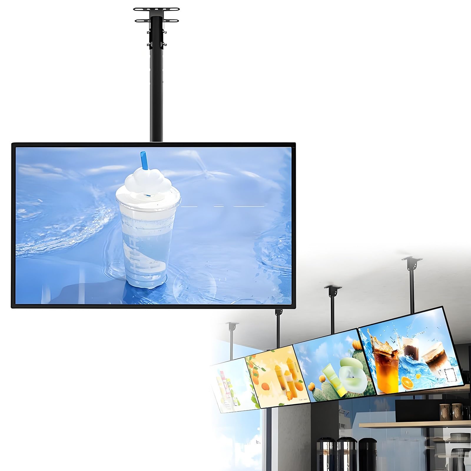 Tablero de menú retroiluminado LED, caja de luz delgada con marco a presión para restaurantes, ángulo y altura ajustables, ideal para cafeterías, florerías, cines