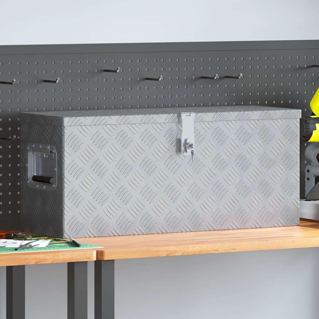Genérico Caja de Aluminio 76,5x26,5x33 cm cm Plateada,Bricolaje,Accesorios de Bricolaje,Organización y Almacenamiento de Herramientas,Cajas de herramientas-142938