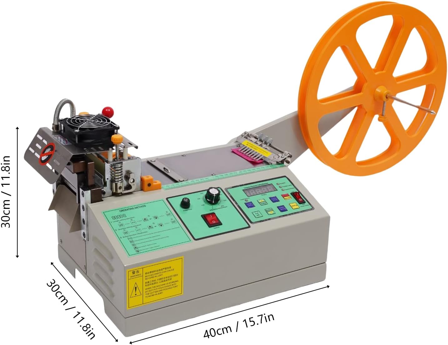 Automatic Tape Cutting Machine, 110V 280W Webbing Cutting Machine, 60-120 Pcs/Min Hot and Cold Strip Cutter with Temperature Adjustment, Ribbon Leather Strap Cutter for Cutting Knitwear Plastic