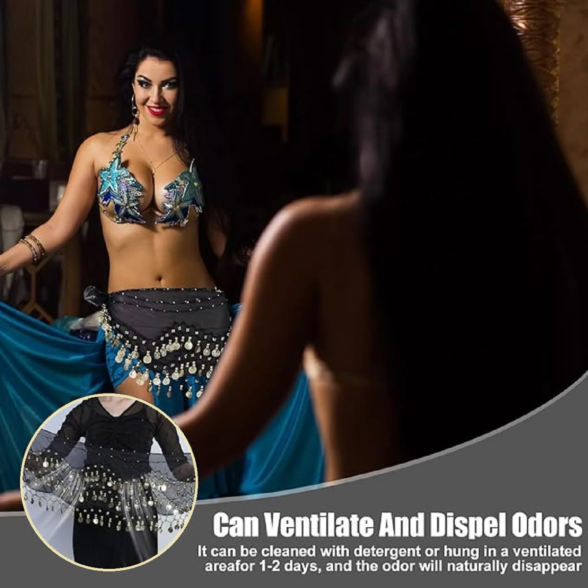 Kiuiom Gonna Danza Ventre, Cintura, Sciarpa, Ballo di Pancia, Belly Dance Hip Scarfs, Cintura Danza Indiana, Foulard, Costume