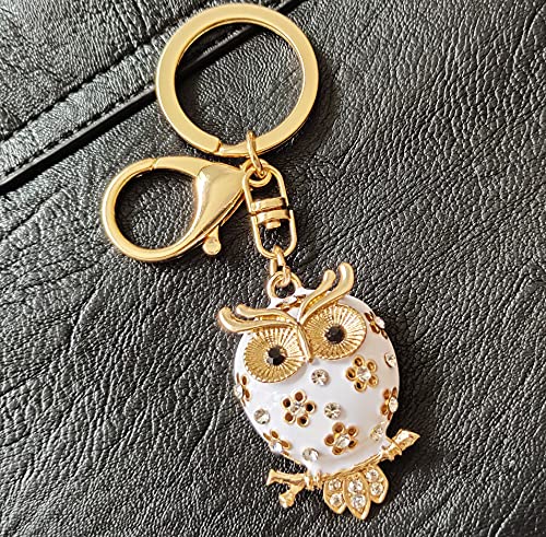 Jiahate Owl Keychain,Cute Animal Keychain For Women Car Keyring For Best Friendship Accessories Pendant Jewelry,Owl White Keychain #TOP5