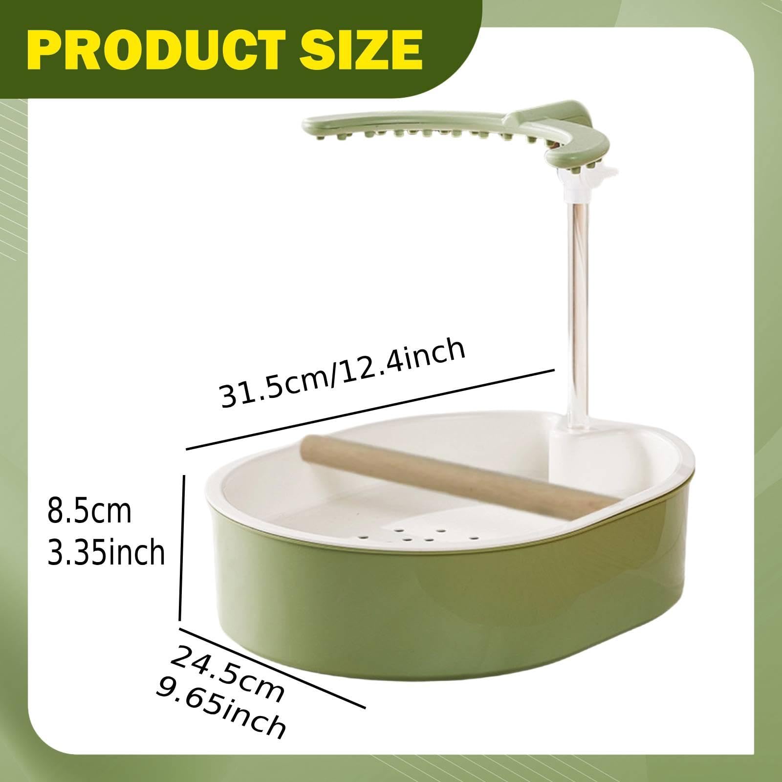 F Fityle Vasca da Bagno Automatica per Uccelli, Accessorio per Gabbia per pappagalli, Facile da installare, Robusta Doccia per Uccelli da Interno per, U Style Green