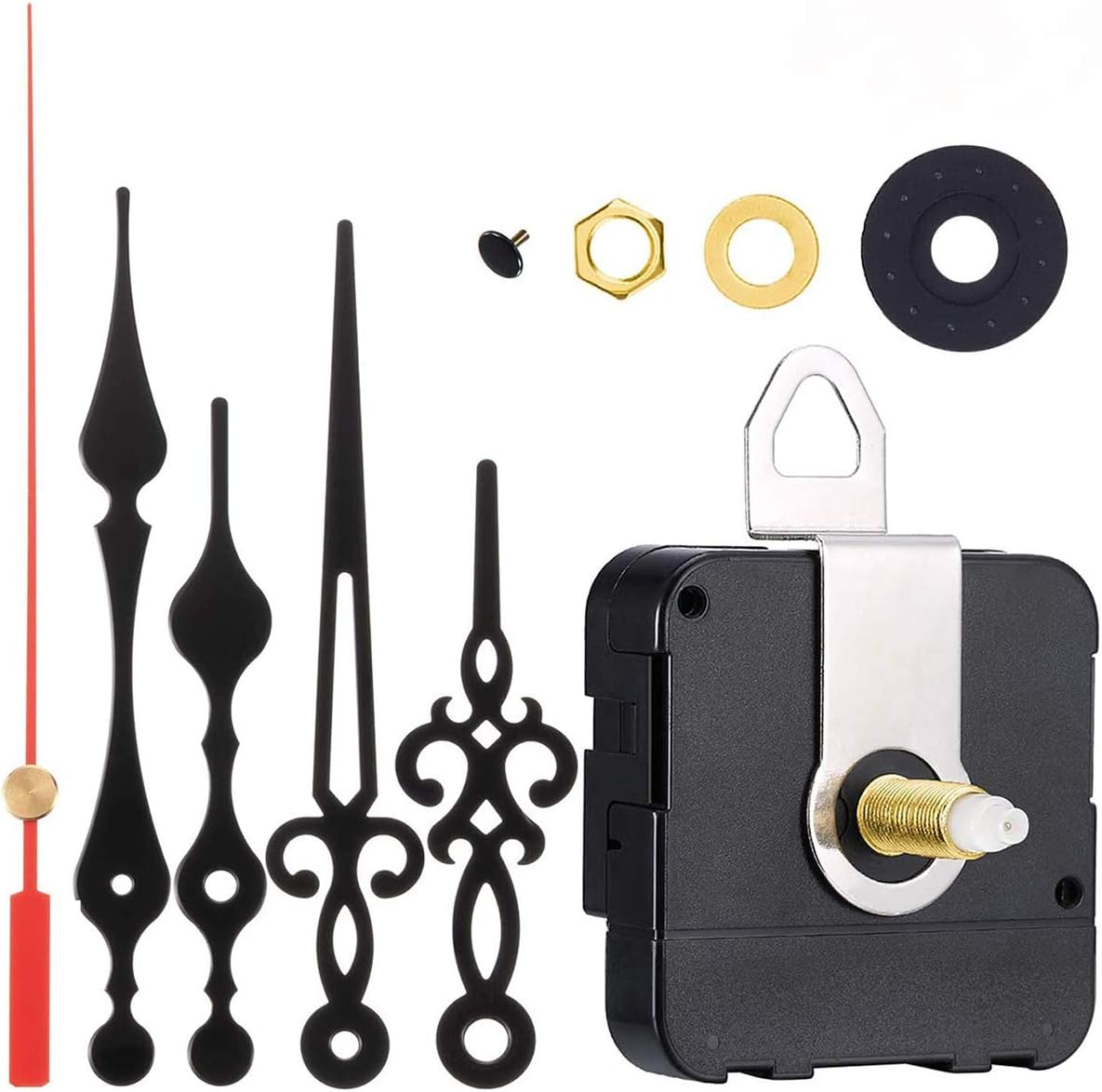 DILISS Quartz Clock Movement - 2 Pair Hands DIY Wall Clock Movement Mechanism Clock Repair Parts Replacement (Shaft Length 4/5 Inch/ 20 mm)