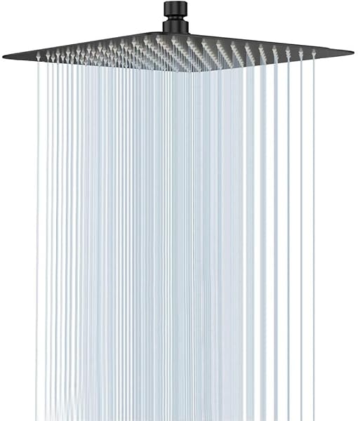 NearMoon 12 Inch Matte Black Rain Shower Head