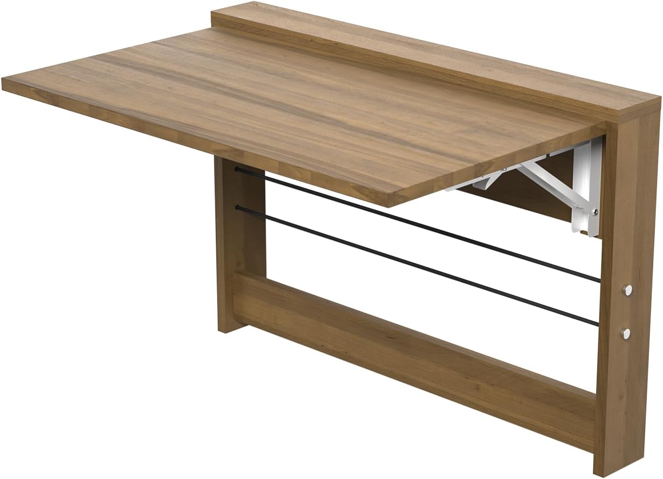 Wall Mounted Folding Table,Wooden Mounted Desk with Iron Bracket,Small Space Solutions,Floating Workbench Desk for Laundry Room, Room, Study