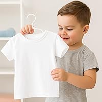 Vista 6 de Perchas para ropa de bebé, paquete de 120 perchas de plástico blanco para niños, 11.5 pulgadas, ahorro de espacio, antideslizantes, para bebés