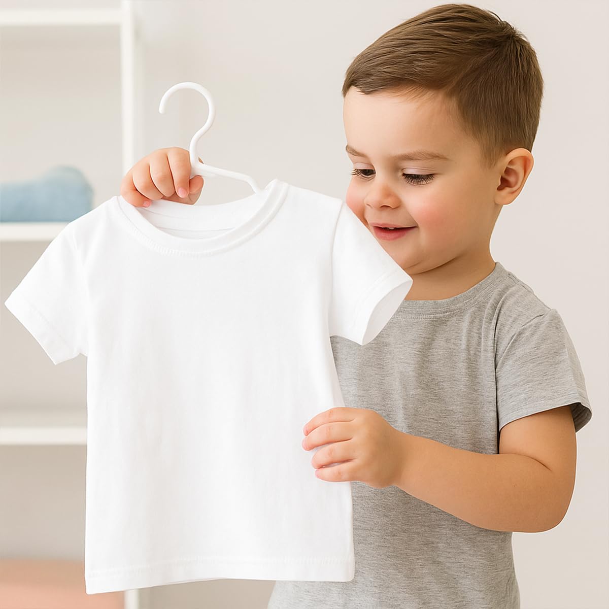 120 Pack White Plastic Non-Slip Baby Hangers, Heavy Duty, Flexible, Slim