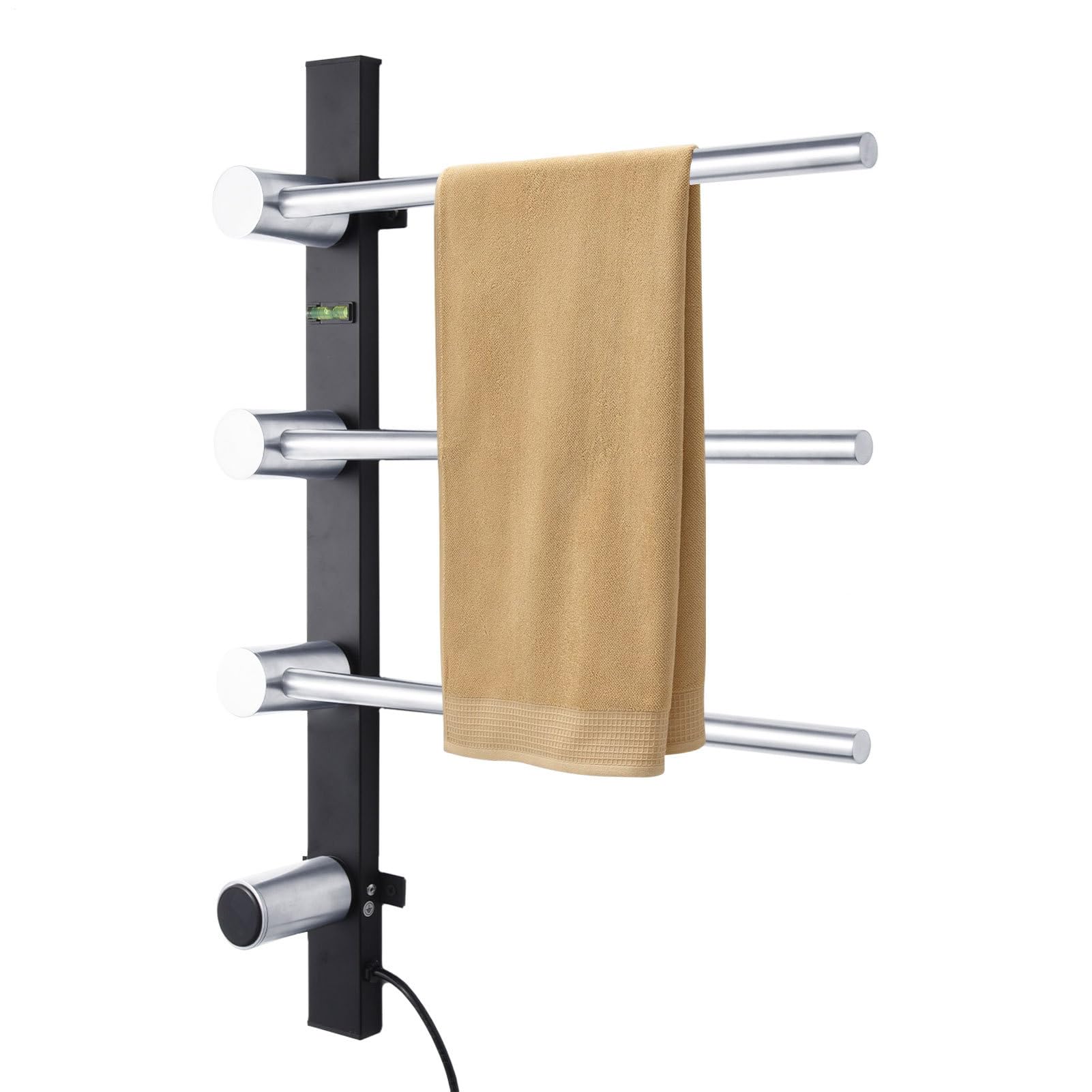Towel Warmer Rack,3 Towel Warmer Rod - Adjustable Temperature Bathroom Towel Warmer with Timer, Display for Hotel, Kitchen