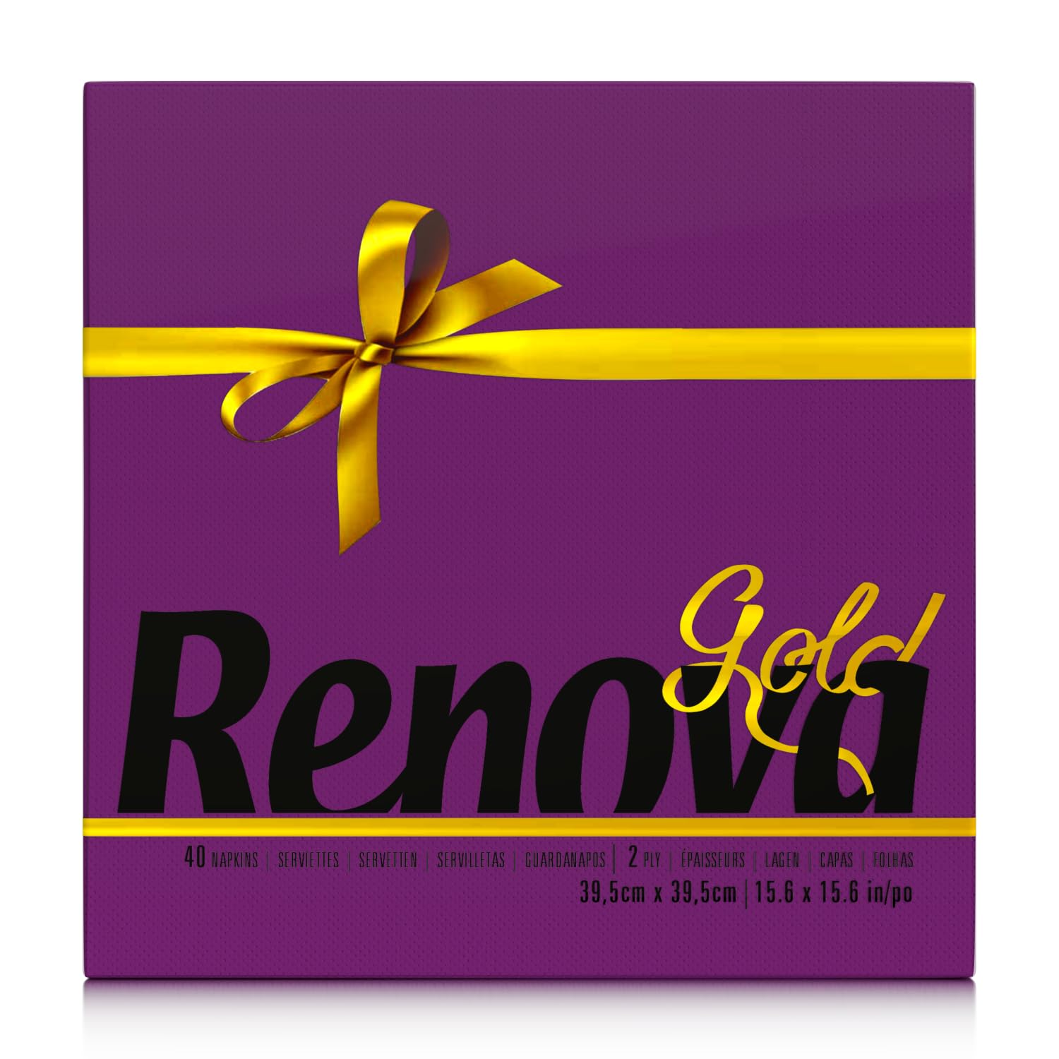 Renova Paper Napkins Gold Bordeaux – 40 Napkins
