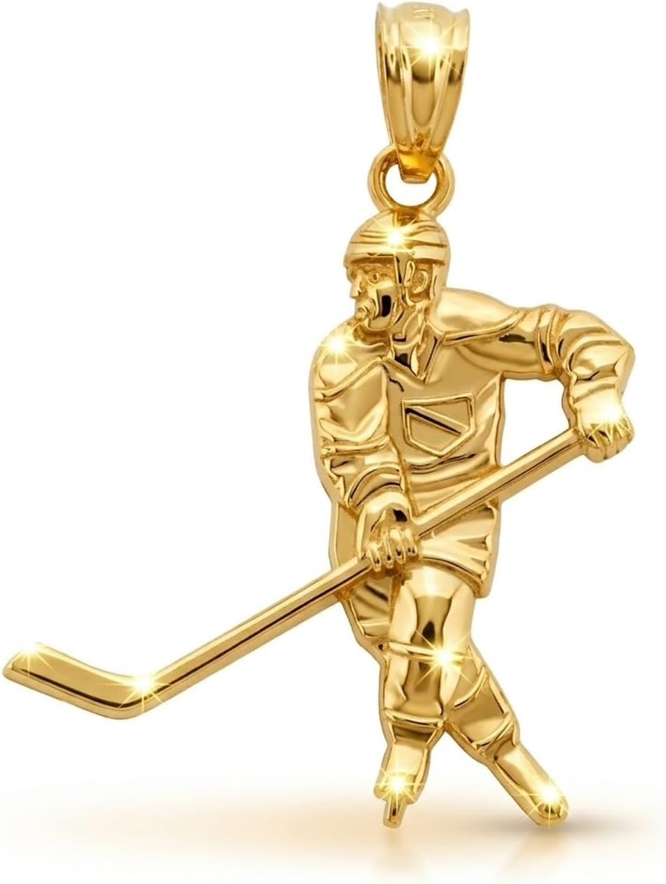 Gold Hockey Pendants Charms - 10 Karat Gold - Hockey Sport Jewelry - Gold Pendant