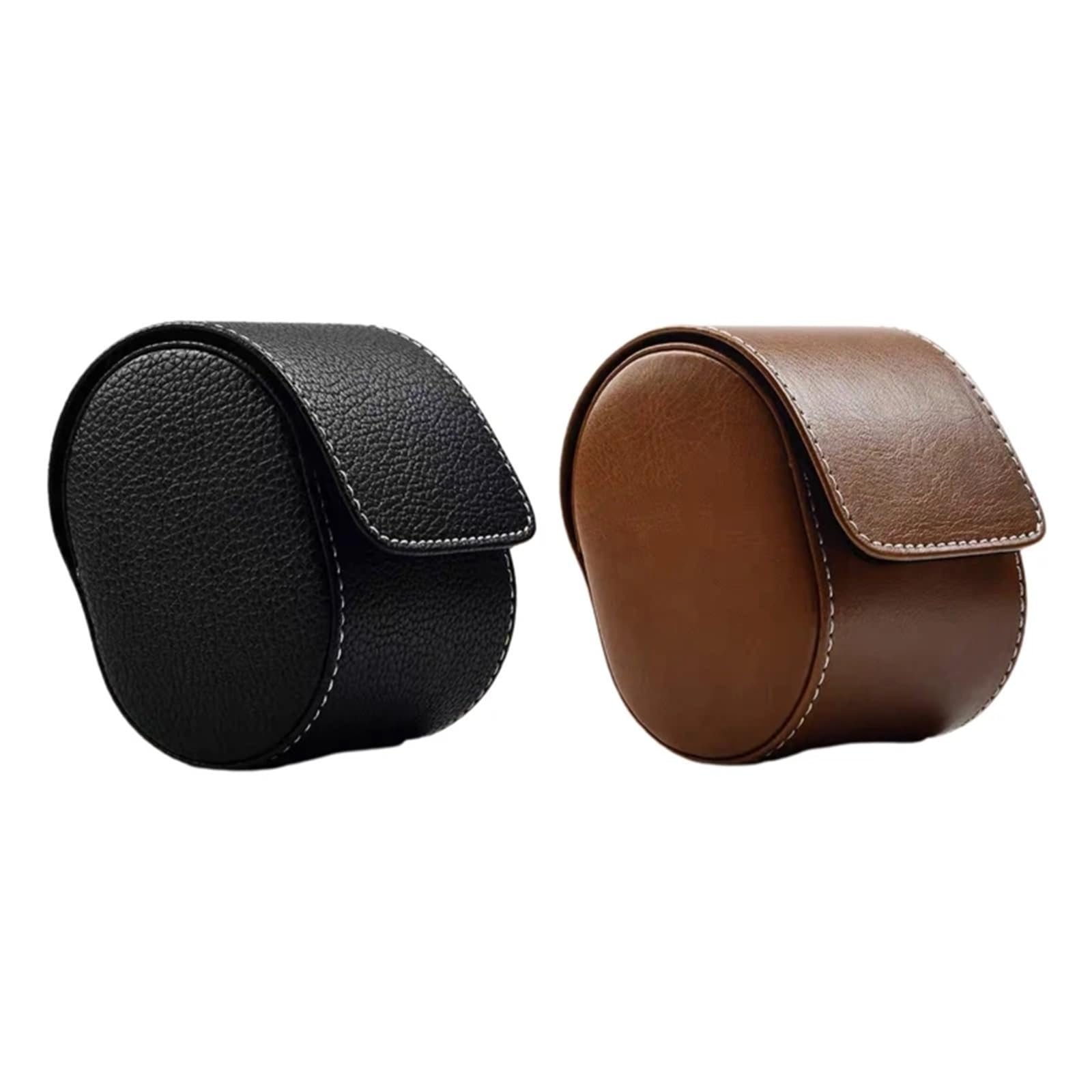 2 Stück 1 Slot Reise-Uhrengehäuse Für Uhren | Wasserdichte Armbanduhrenrolle aus PU-Leder for Schmuckdisplay, kommerzielles Geschenk(Black)