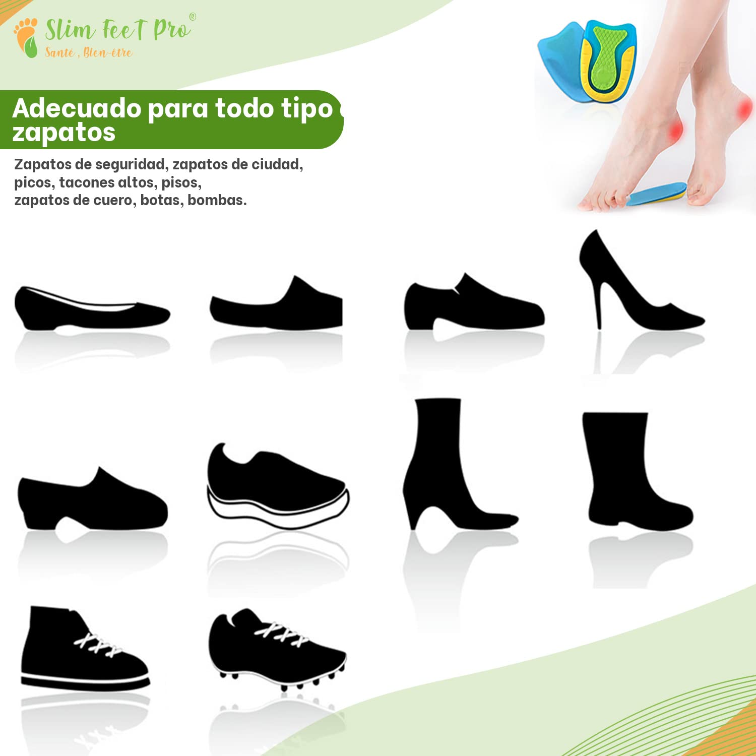 Talonera, de silicona, de gel ortopédico, de aumento, tamaño L, para proteger del dolor el talón y aliviar el espolón calcáneo, fascitis plantar y tendinitis