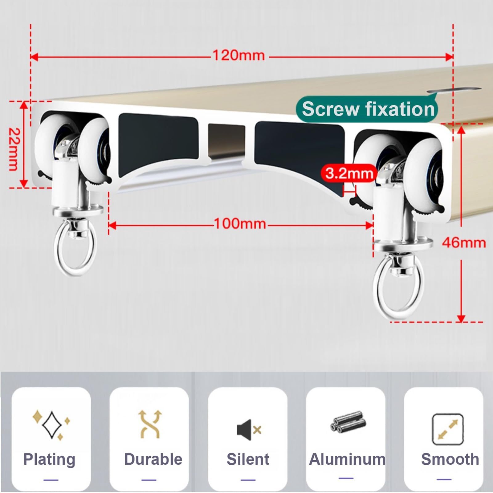 Rail Rideaux Plafond Aluminium, Double Rail De Rideau 1M-6M, Ensemble De Rail À Rideaux En Aluminium, Rail Pour Rideaux Séparateur De Pièces Pour Maison Chambre Fenêtre Bureau(White,280cm/2*140cm)