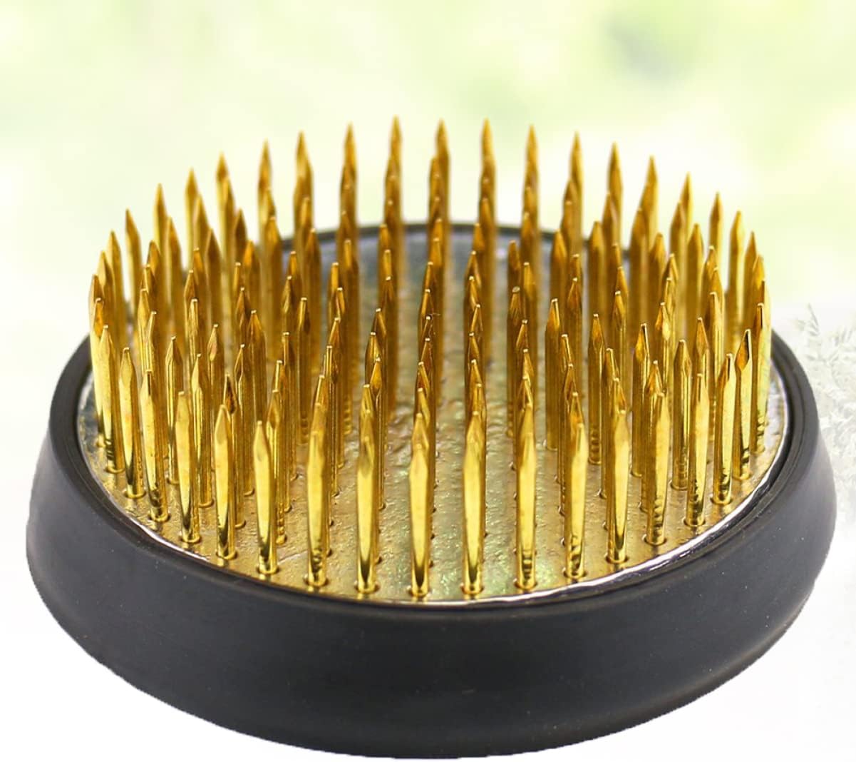 STOBOK 2pcs Janpanese Flower Holder Kenzan Round Flower Arrangement Base Floral Supplies Craft Pins Pin Arrangement