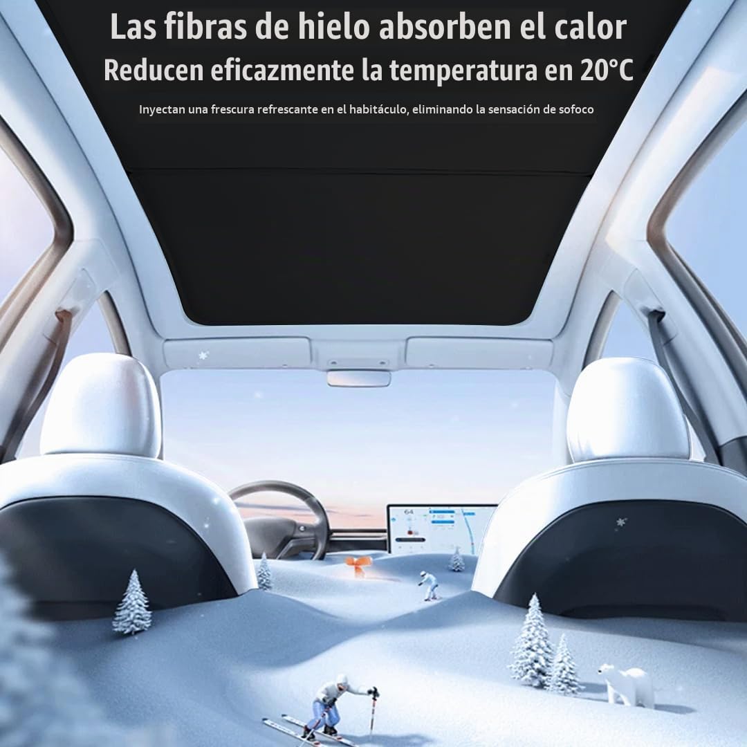 Arcoche Parasol para Tesla Model Y 2025 Juniper, Aislamiento térmico y protección UV, Accesorios de Parasol de Techo de Vidrio