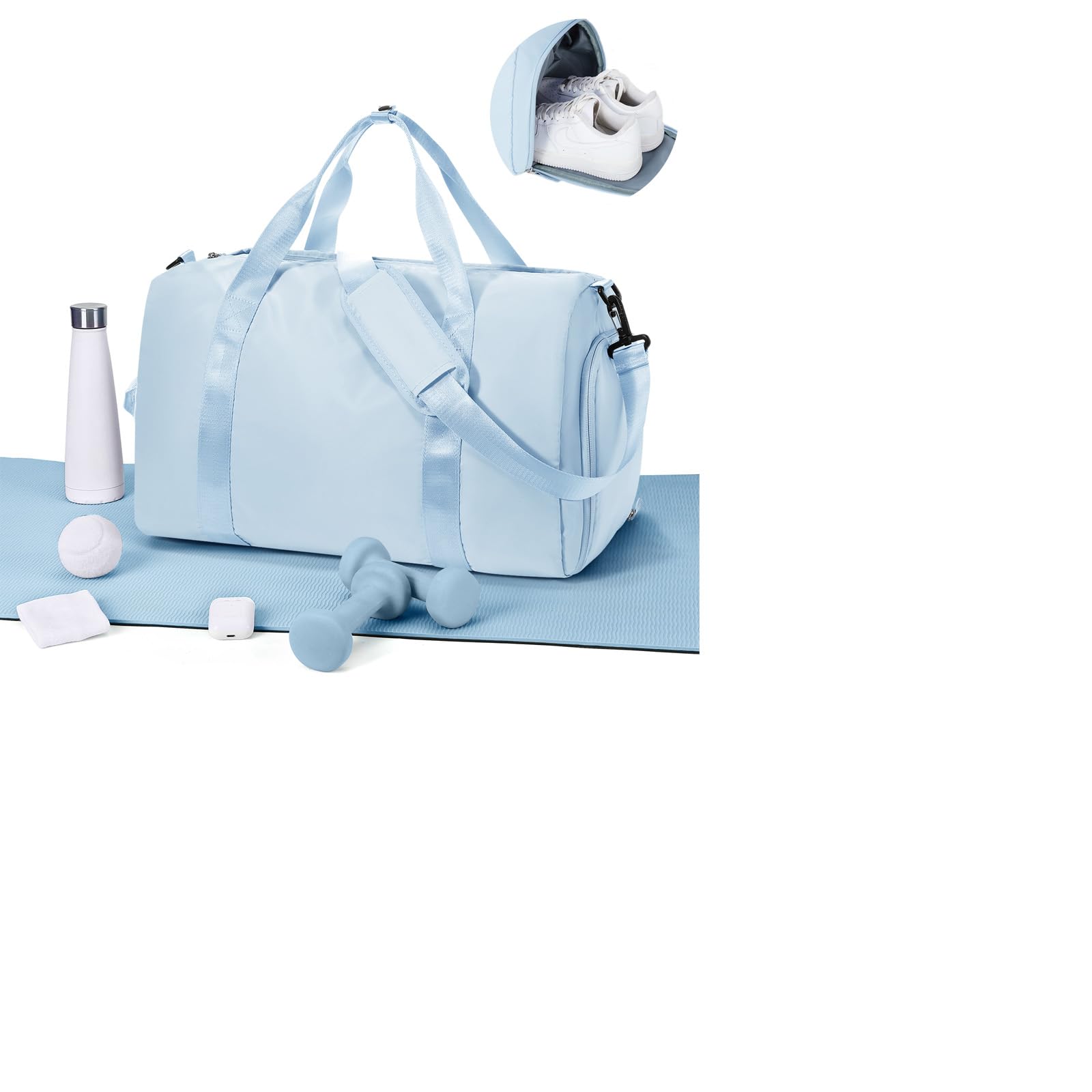 WEPLAN Sport Duffel Bag Damen Herren Sporttasche mit Schuhfach & Nassfach Reisetasche Handgepäck Tasche Sporttaschen Fitness Tasche Gym Bag Weekender Travel Bag Schwimmtasche Trainingstasche