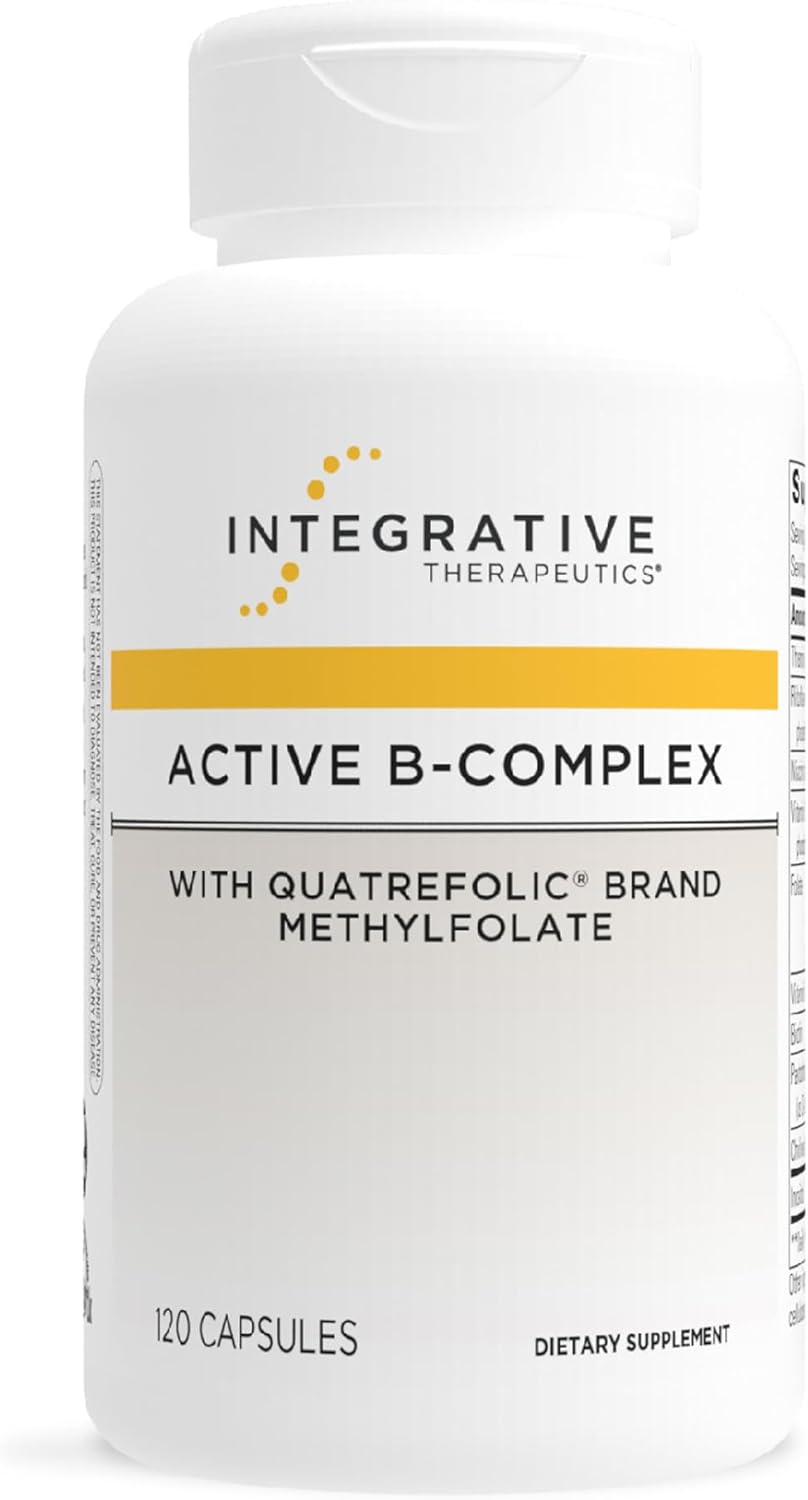 Integrative Therapeutics Active B-Complex - with Choline and Methylfolate - Cellular Energy, Immune Function & Heart Health Support with Vitamins B2, B6 & B12*-Gluten-Free - 120 Capsules (60 Servings)