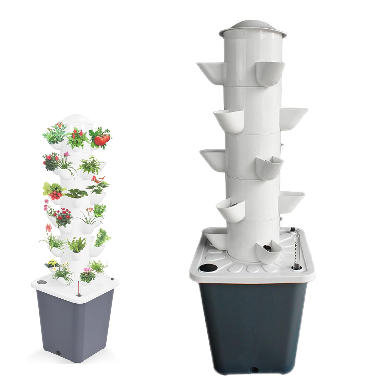 Hydroponics Tower Garden System | Kit Aeroponics De Cultivo 10/15/20/25/30 Orificios | Aeroponics Indoor Tower Garden | con Bomba hidratante, Temporizador | para Hierbas, Frutas y Verduras