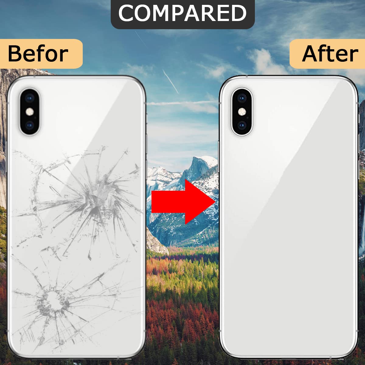 Amazon.co.jp: ZHUROUPU 背面カバー ガラス (ロゴなし) 交換 for