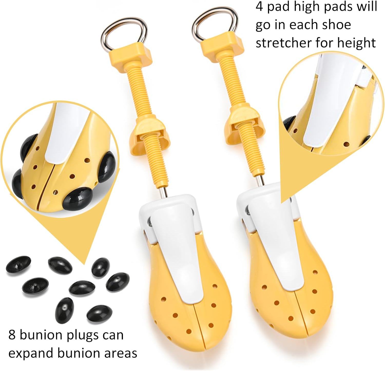 2PCS Professional Boot Shoe Stretcher Wide Feet for Men Women, Shoe Expander Widener Adjustable Length & Width