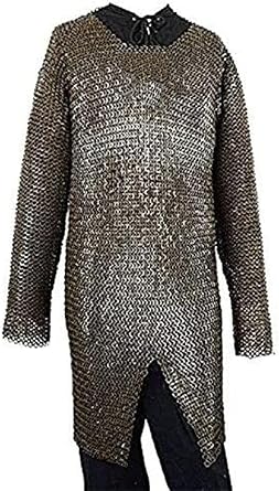 NauticalMart Chainmail Hauberk - Flat Riveted - Solid Flat Rings Mild Steel