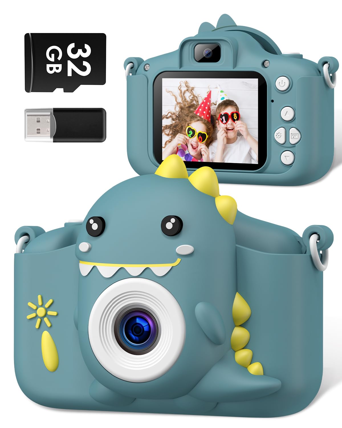 Gofunly Macchina Fotografica Bambini, 2.0 Pollici Schermo HD da 1080P Selfie Fotocamera Digitale per Bambina Videocamera Regalo per Ragazze & Ragazzi 3-12 Anni, Scheda 32GB Inclusa, Regali Giocattolo