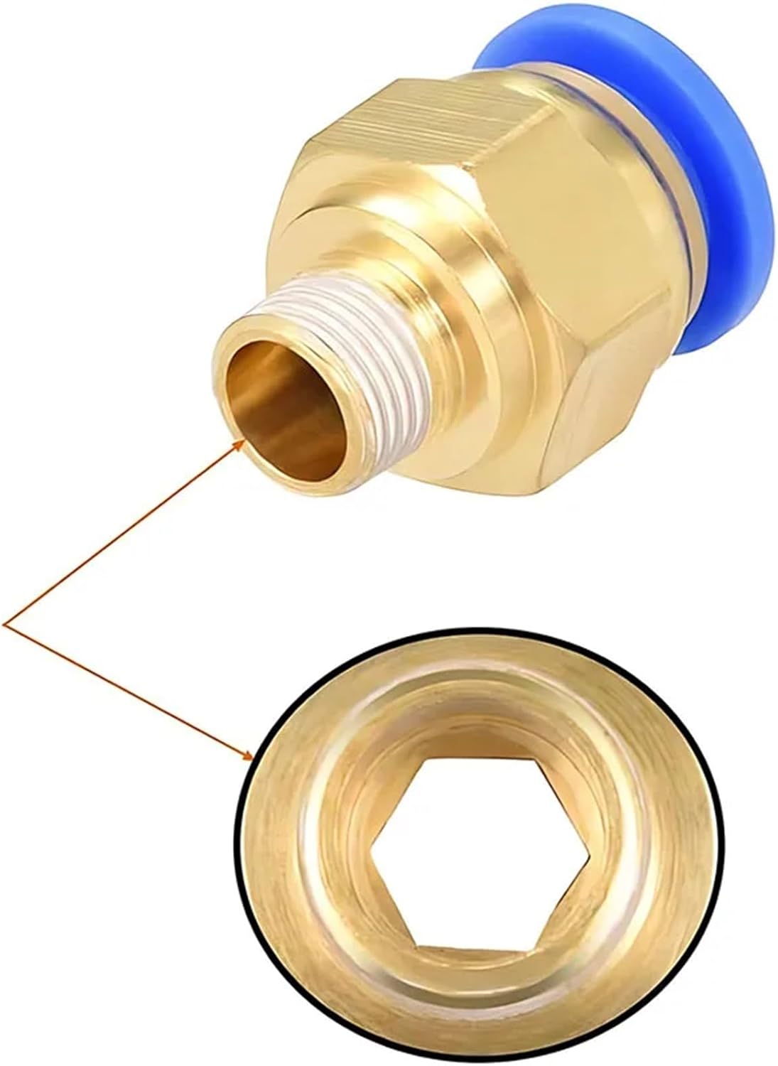 50PCS 4mm-12mm Tube to BSPT Male Thread Straight One Touch Air Pneumatic Pipe Fitting Quick Connector PC4-M5 PC6-01 PC8-02(PC12-03)