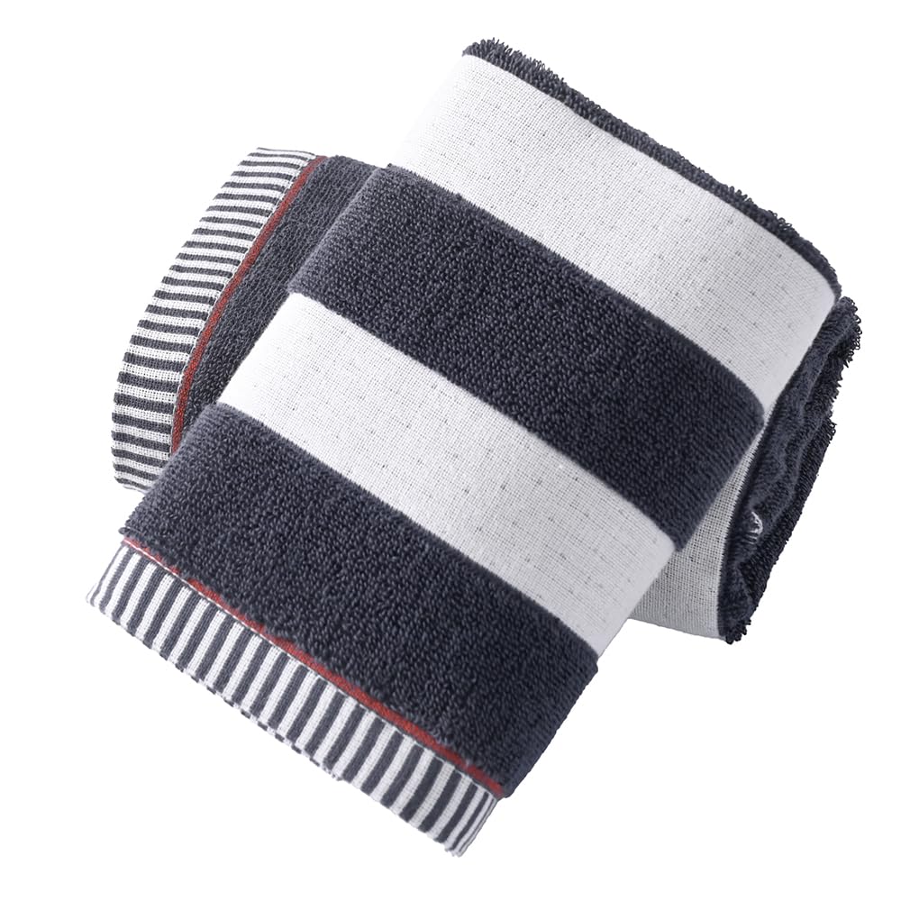 Essuie-mains 100% coton haut de gamme sense gnosis à rayures noires texturées