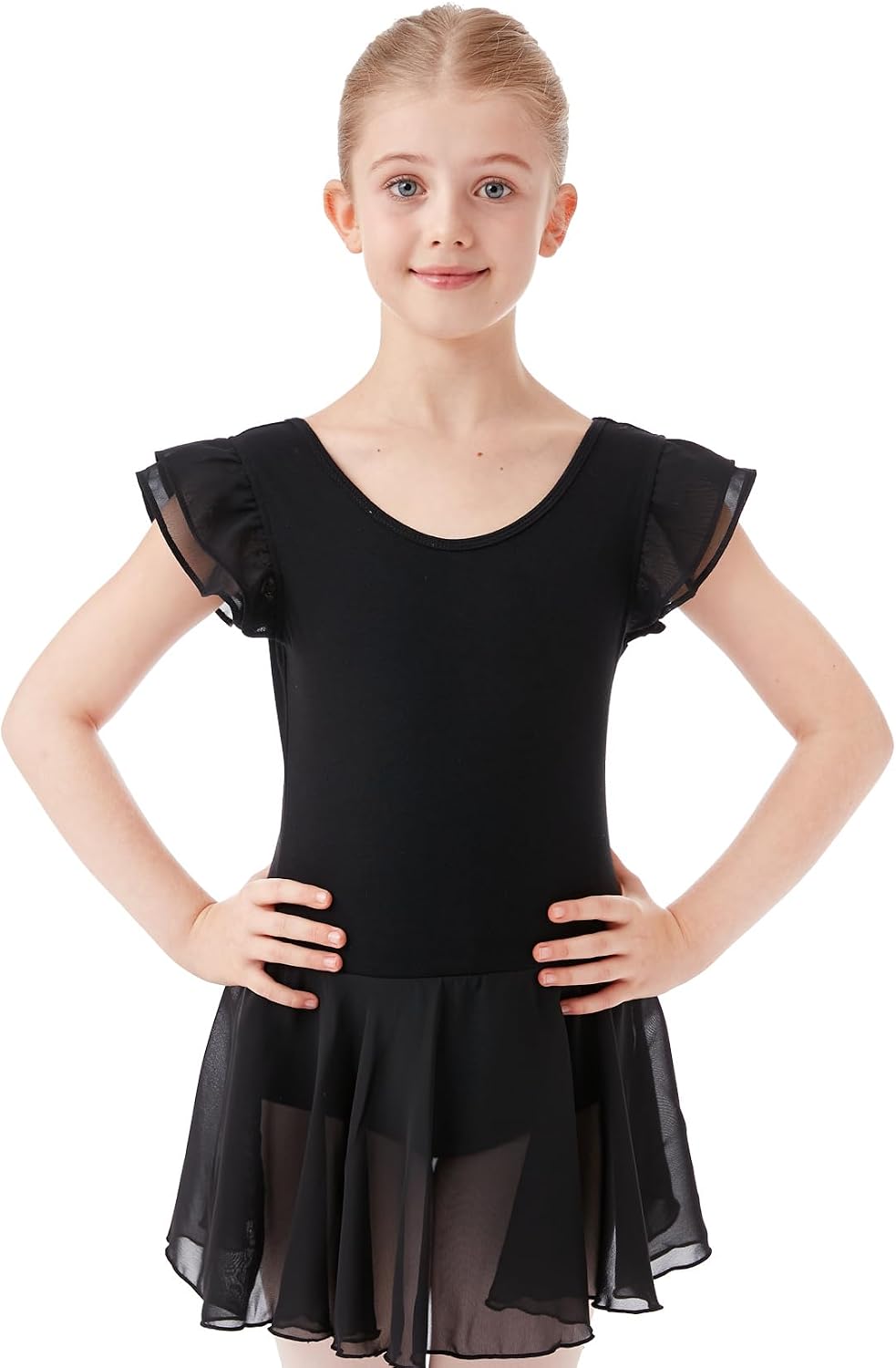 HiDance Girls' Ballet Dress Leotards, Ballerina Dance Dress Ballet Leotards with Skirt