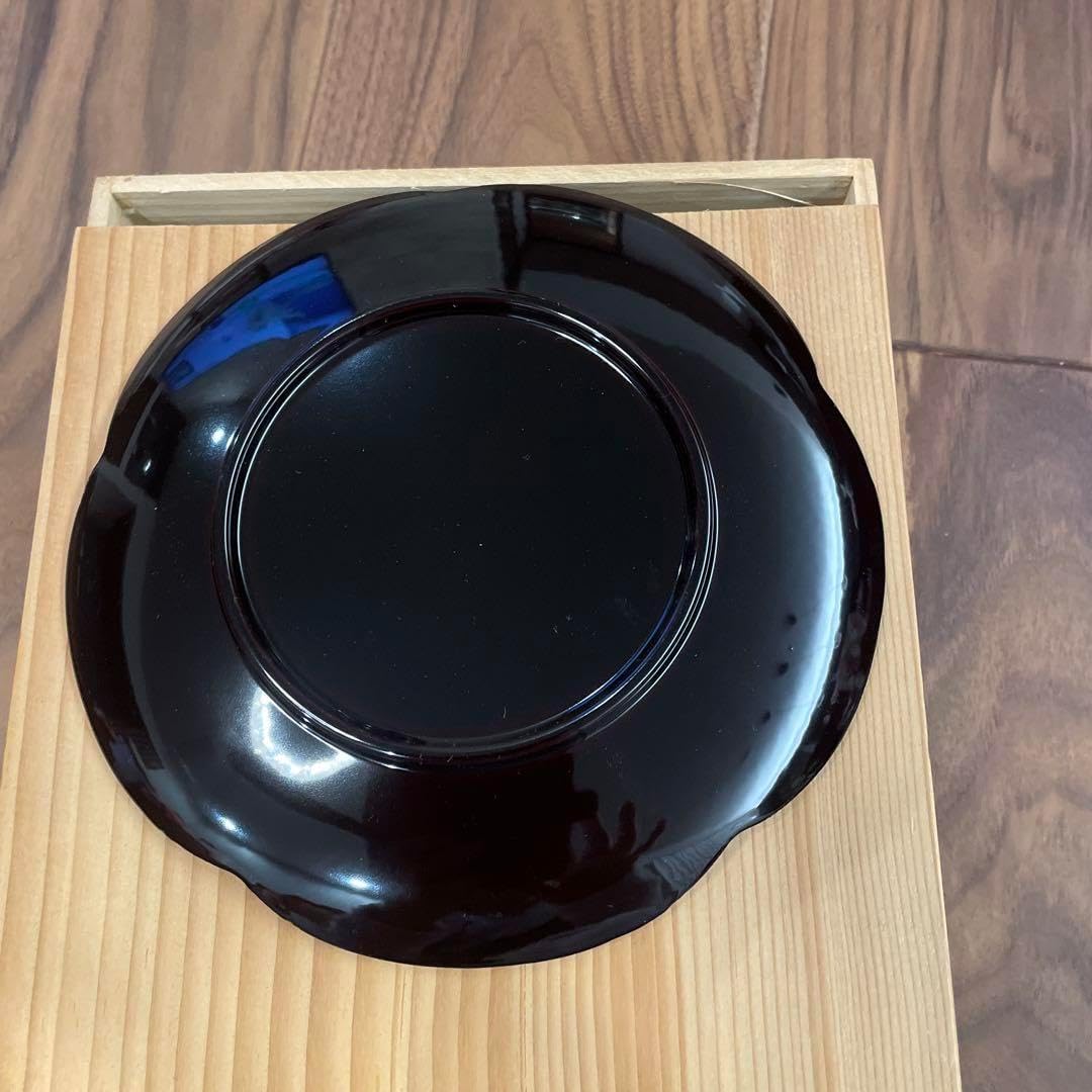 能登 輪島塗 沈金 松葉柄？漆器 5枚 揃い 懐石 菓子皿 美しいです 能登