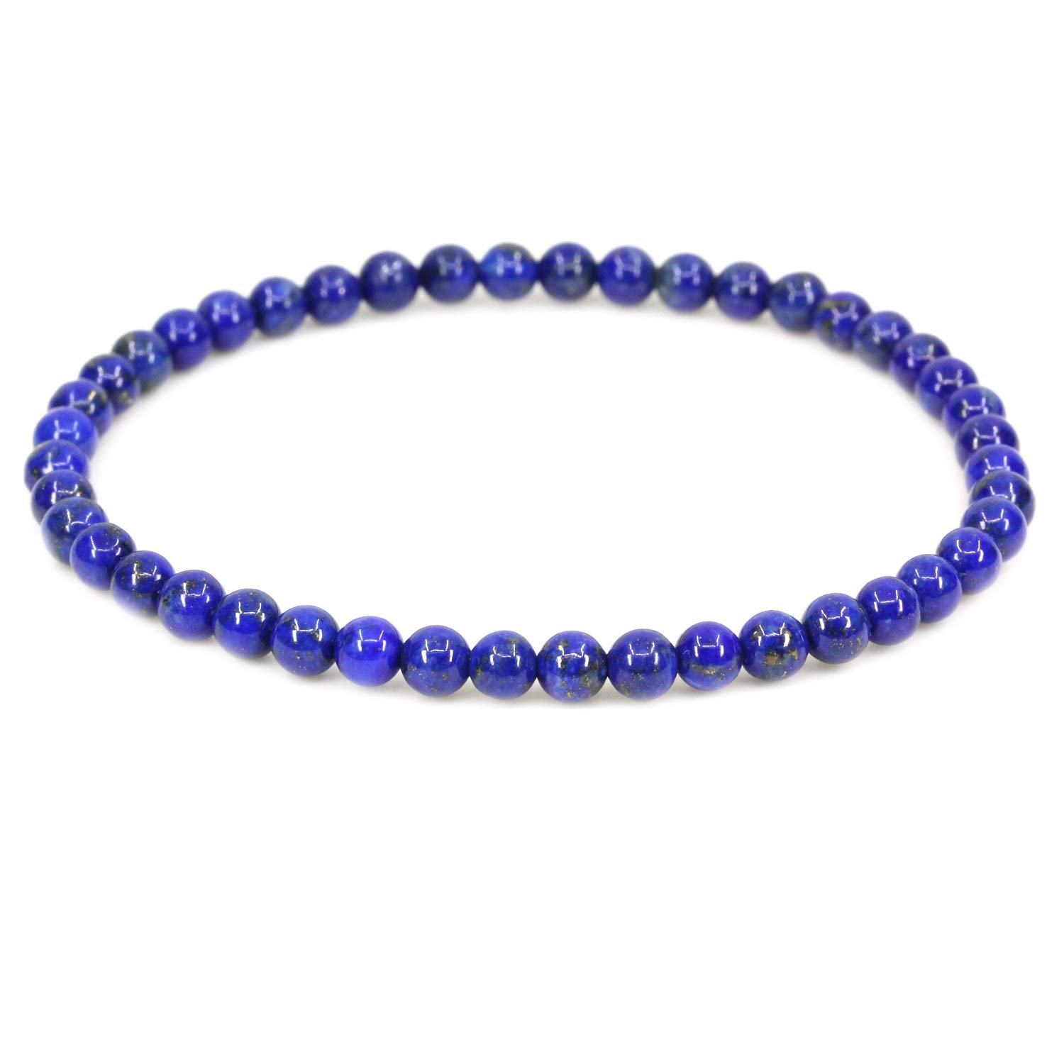 CHENYUEHandmade Gem Semi Precious Gemstone 4mm Round Beads Stretch Bracelet 7" Unisex