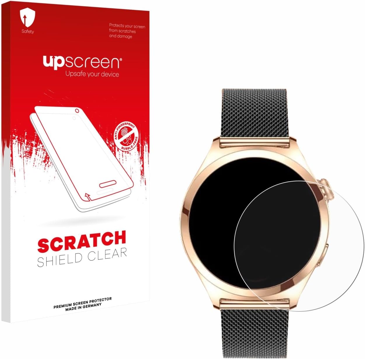 upscreen Scratch Shield Screen Protector Compatible with Niolina Smartwatch 1.27" - HD-Clear, Anti-Fingerprint