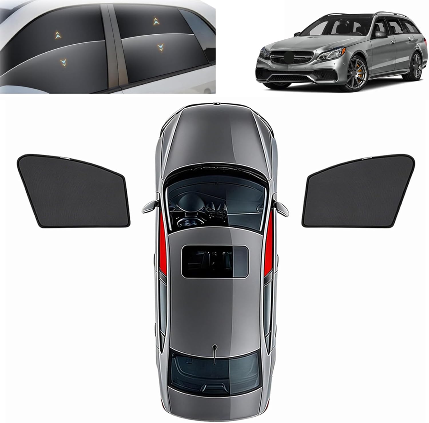 Car Window Shades for Mercedes-Benz E Class Wagon 2010 2011 2012 2013 2014 2015,Magnetic Privacy Side Window Sunshades,Protector Sun Shield and UV Rays Privacy Protection,Front Window 2PCS