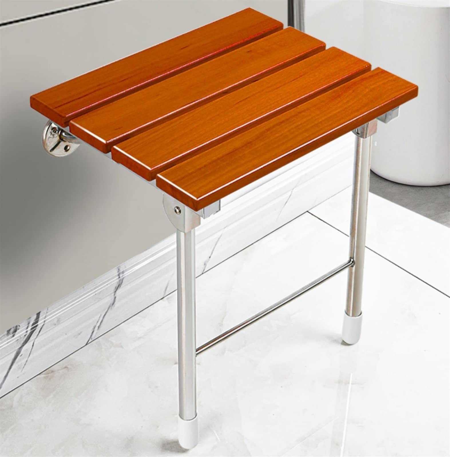 Gzglzdq Women's Folding Shower Seat For Bath Wall Mounted, Dizzy Seat Chair For Elderly, Wooden Bathroom Shower Seats And Stools, Disabled And Handicap - Shoe Bench And Rest Stool
