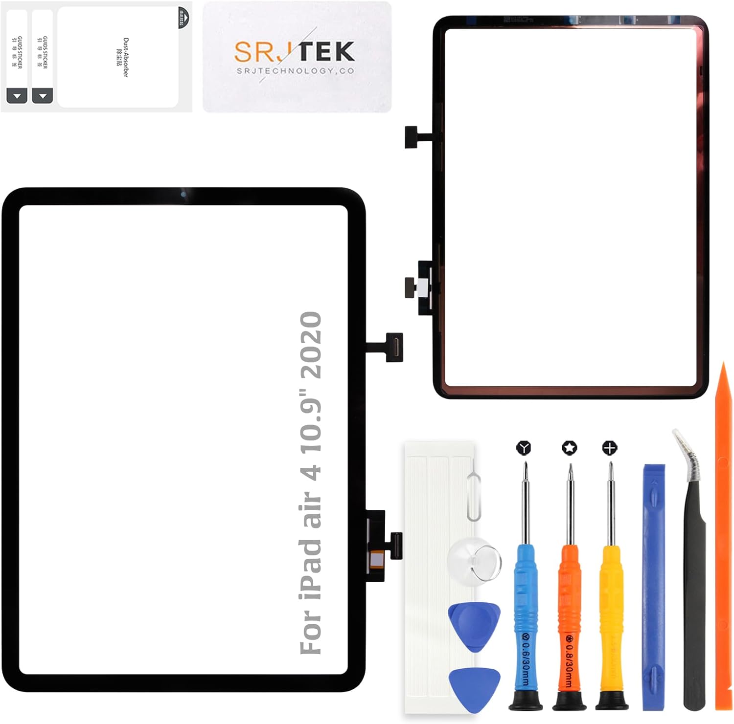 SRJTEK For IPAD Air 4 2020 10.9 インチ タッチスクリーン画面交換用 タッチパネルデジタイザーキット — iPad Air 4修理に特化した高品質タッチパネル交換キット