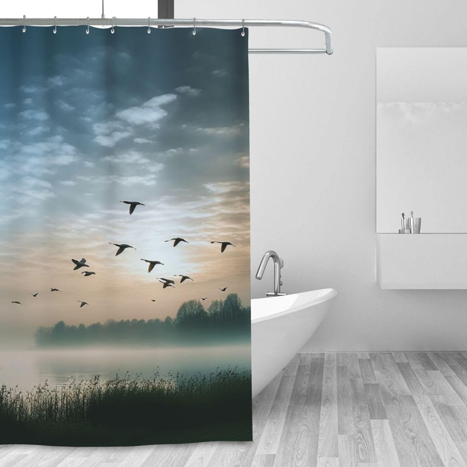 Rideau de douche imperméable fini les moisissures avec ce rideau lavable oiseaux