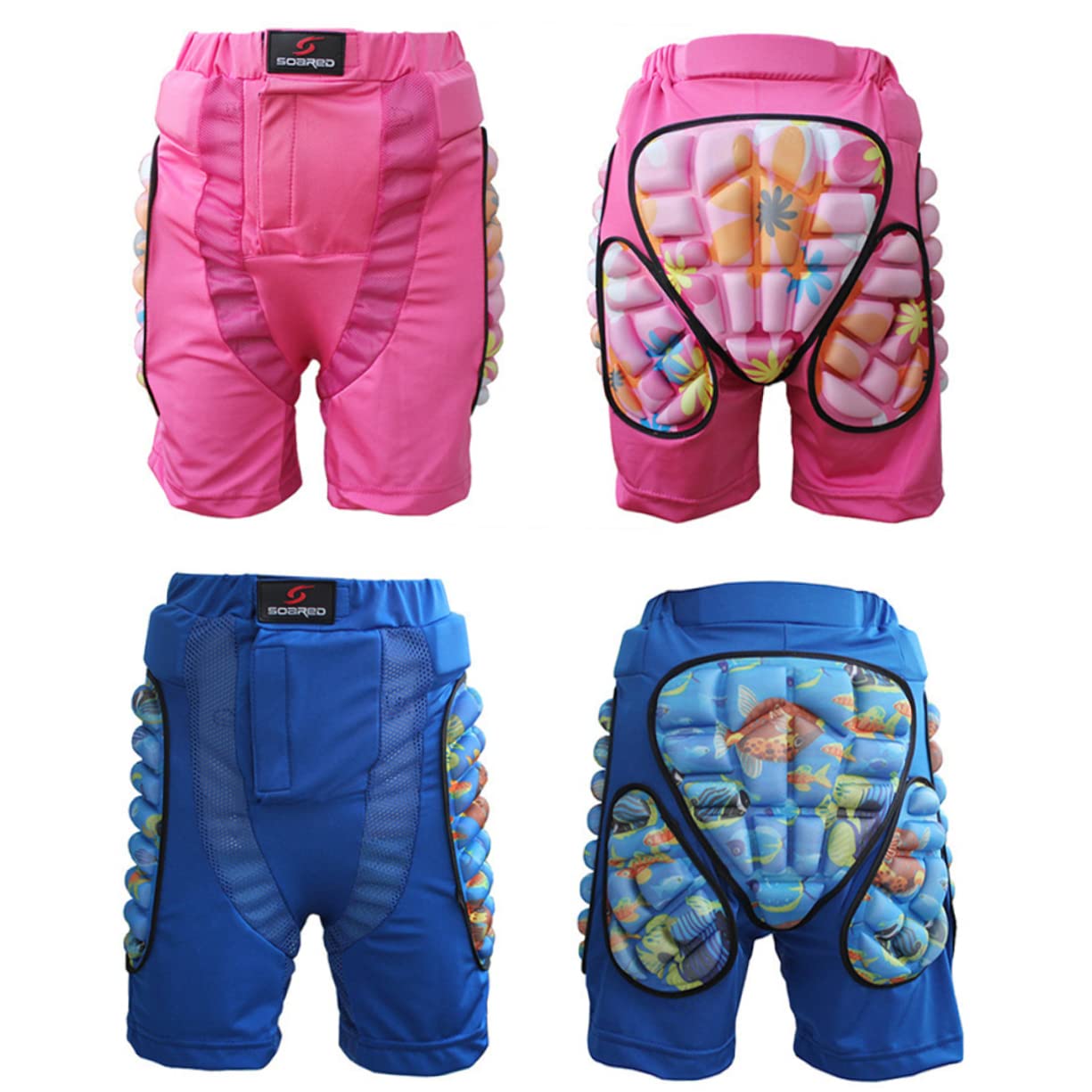 Anneome Butt Pad Hip Pad Short for Roller Skating Boys and Girls Protective Hip Pants Size Xs