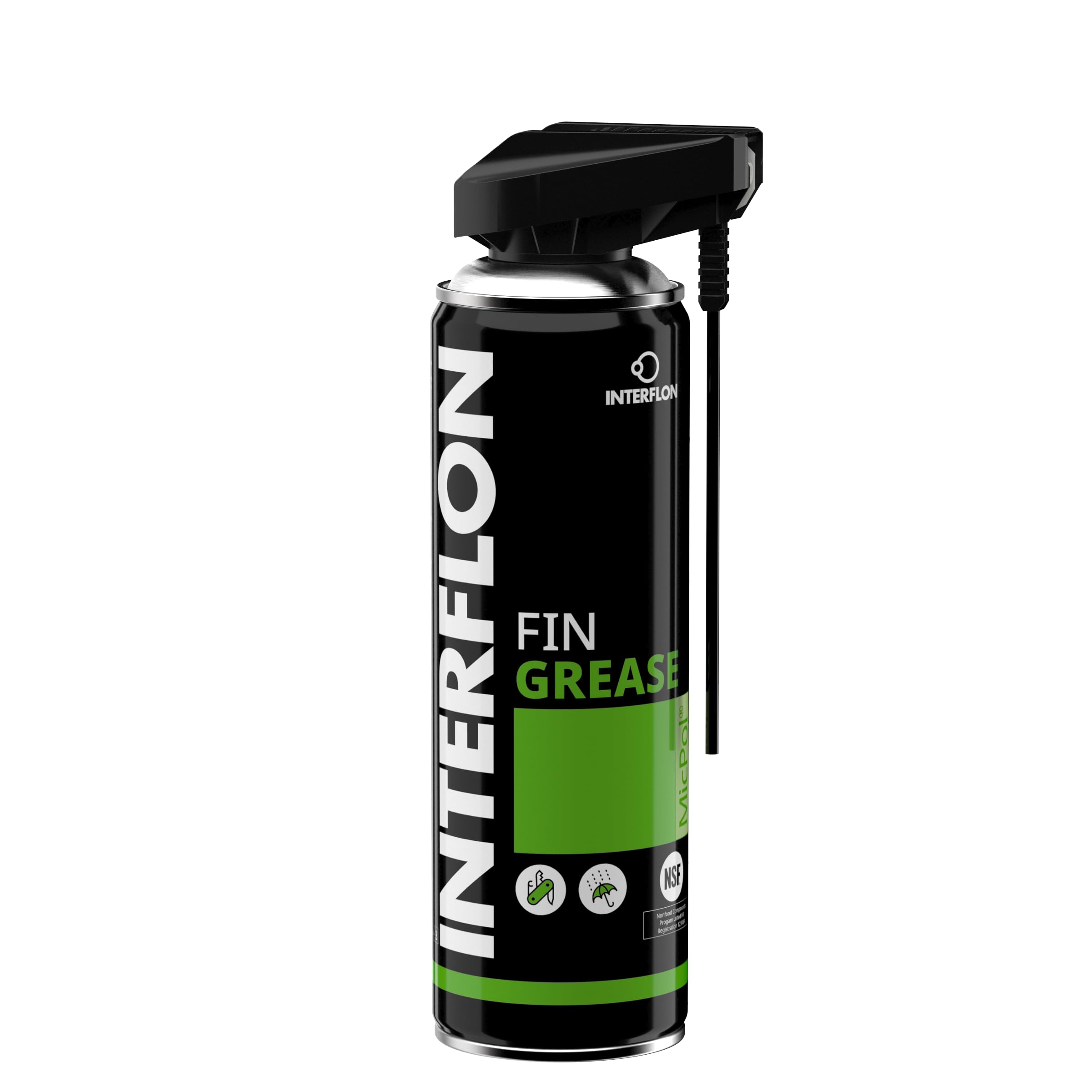 Interflon Fin Grease (Aerosol) 300 ML Can - H1 Food Grade, Transparent General Purpose Grease Fortified with MicPol®
