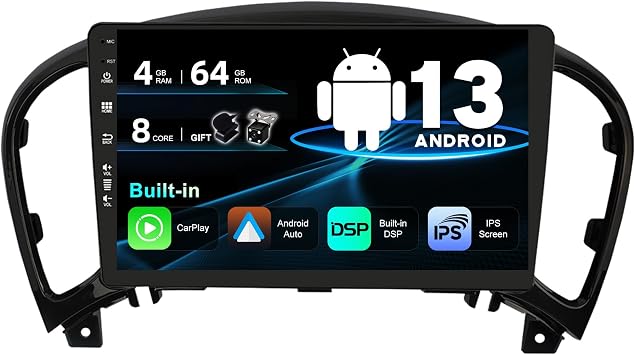 SXAUTO Car Radio Android 10 Suitable for Nissan Juke J15 20102019 YF15 Infiniti ESQ 20112017 Builtin CarplayAndroid CarDSP Camera MIC Free 4G + 64G 9 inches 22.5DIN DAB SWC 4G WiFi