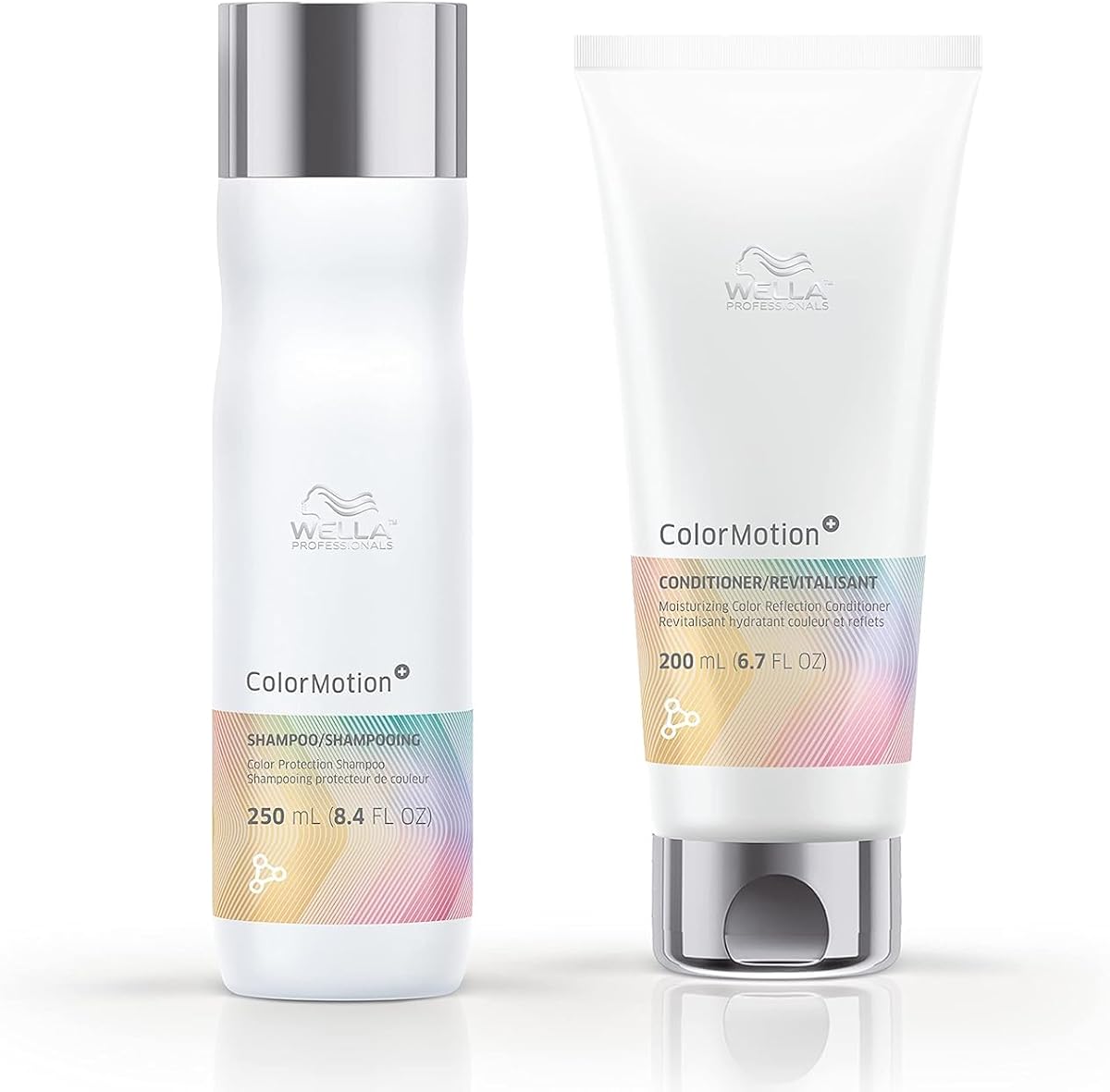 Wella Professionals ColorMotion+, set de champú + acondicionador protector del color, para cabello teñido, conserva la suavidad y el brillo mientras fortalece + hidrata el cabello