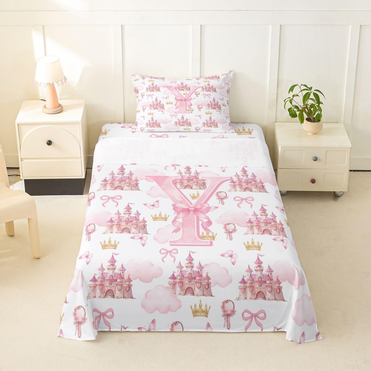 Erosebridal Kids Cartoon Bowknot Twin Bed Sheets
