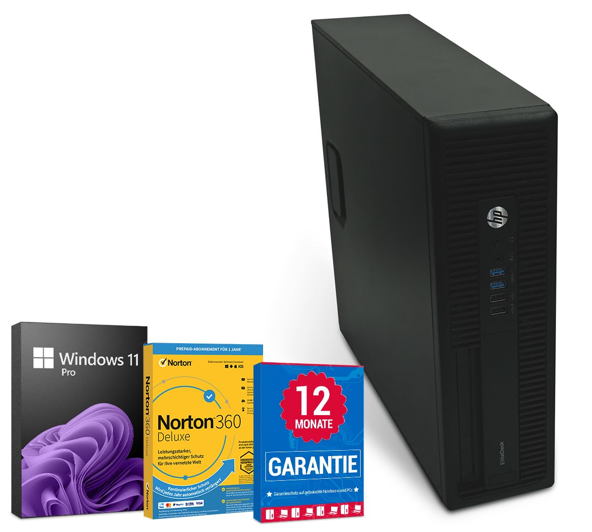 HP EliteDesk 800 G2 PC Computer Intel Core i5-6500@ bis zu 3,6 GHz 8 GB 256 GB SSD mit Windows 11 Pro & GRATIS Bluetooth, WLAN & Antiviren-Software inkl. 12 Monate Garantie (Generalüberholt)