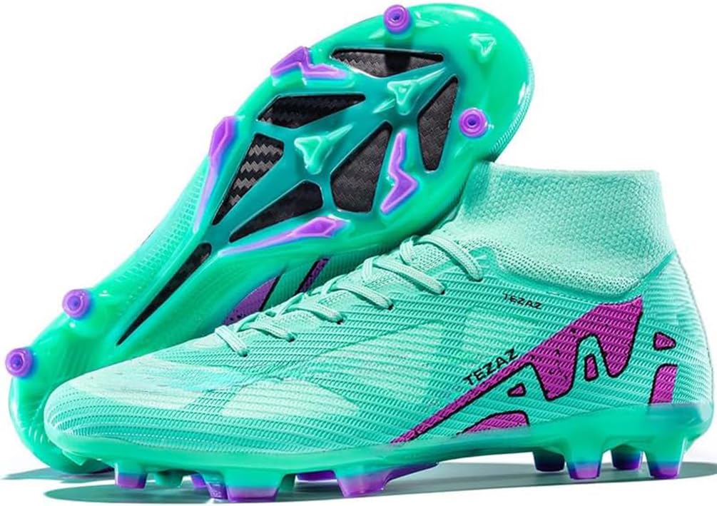 Chaussures De Football Homme Crampons Hauts - Semelle Caoutchouc Antidérapante, Tige PU (tailles 35-46)