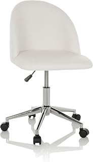 hjh OFFICE Silla de Oficina de diseño SOLAO Ted Teddy de Tela, Silla de Escritorio Regulable en Altura, tapizada, Blanca 645067