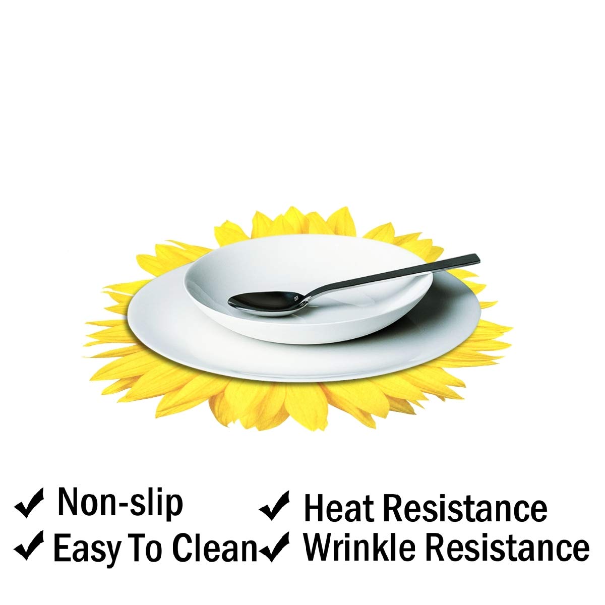 visesunny Manteles individuales para decoración de escritorio, juego de 6 manteles individuales antideslizantes y resistentes al calor para comedor, hogar, cocina, interior, 12 x 18 pulgadas