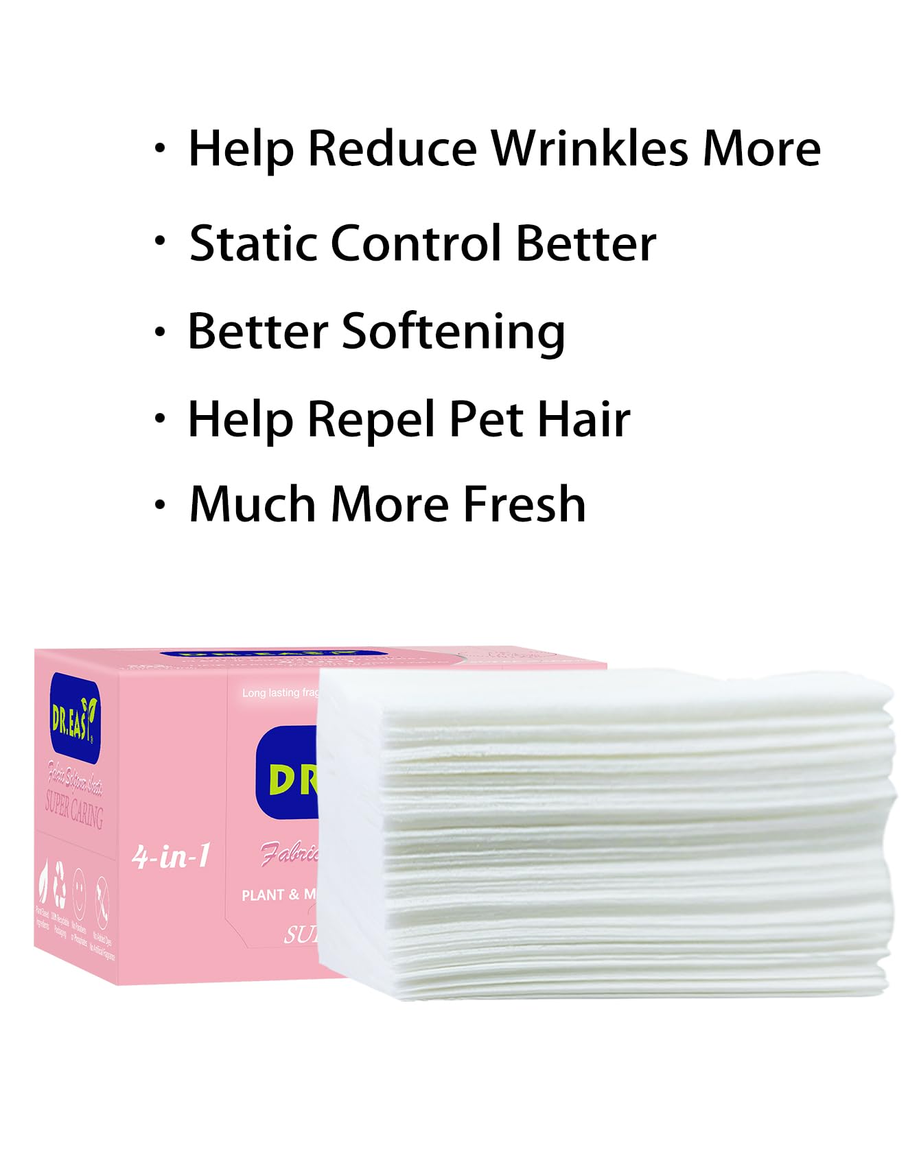 DR.EASY - Hojas de secado con fórmula a base de plantas, 252 unidades, suavizante de tela para lavandería, aceite esencial súper cuidado, perfumado, sin fragancias artificiales, sin colorantes, reduce