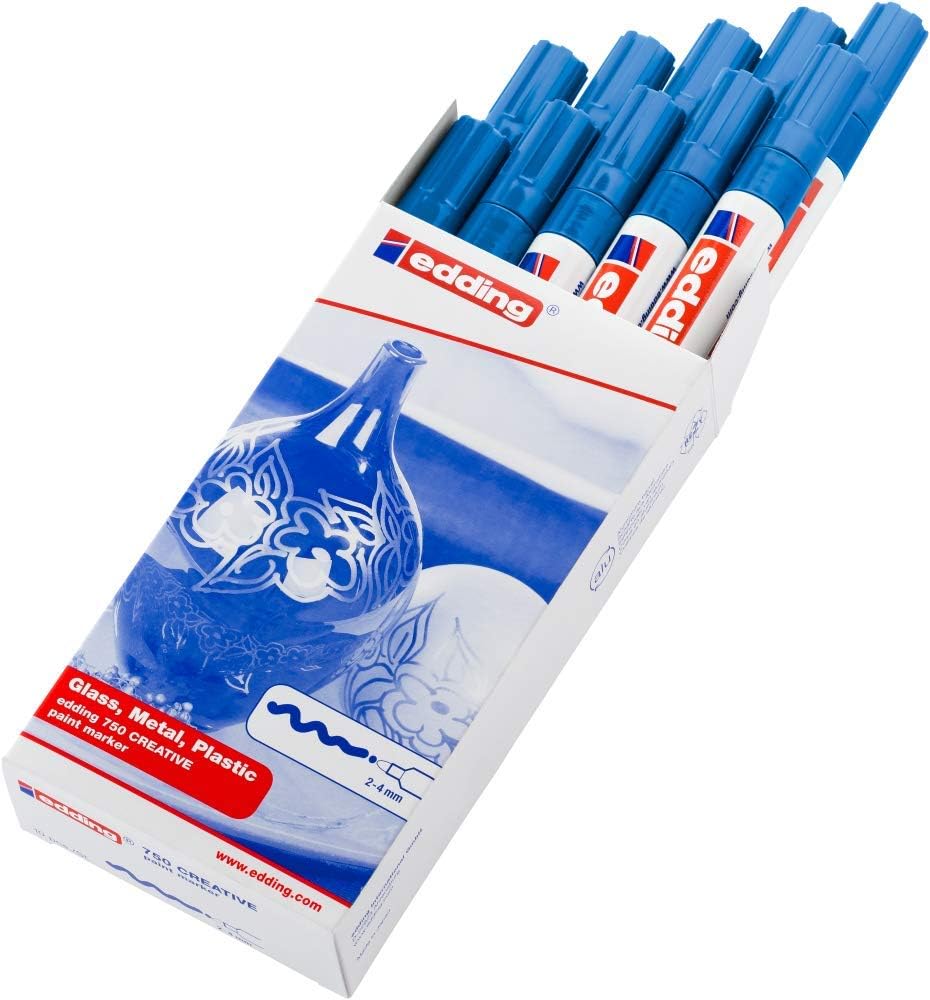 edding 750 CR Gloss Paint Marker - Blue (Pack of 10)