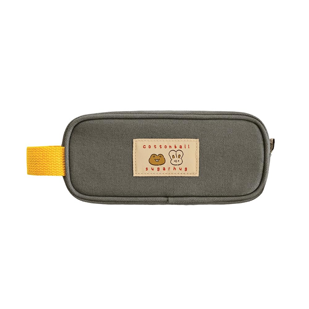 Monolike Unmatched Friends Butter Pencil Case, Gray - Structured Square Desk Organizer, Large Capacity Aesthetic Stationery Pouch &amp; Makeup Brush Bag