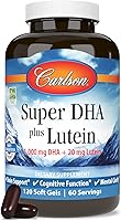 Vista 5 de Carlson - Super DHA Plus Luteína, 1000 mg de DHA + 20 mg de luteína, 120 cápsulas blandas