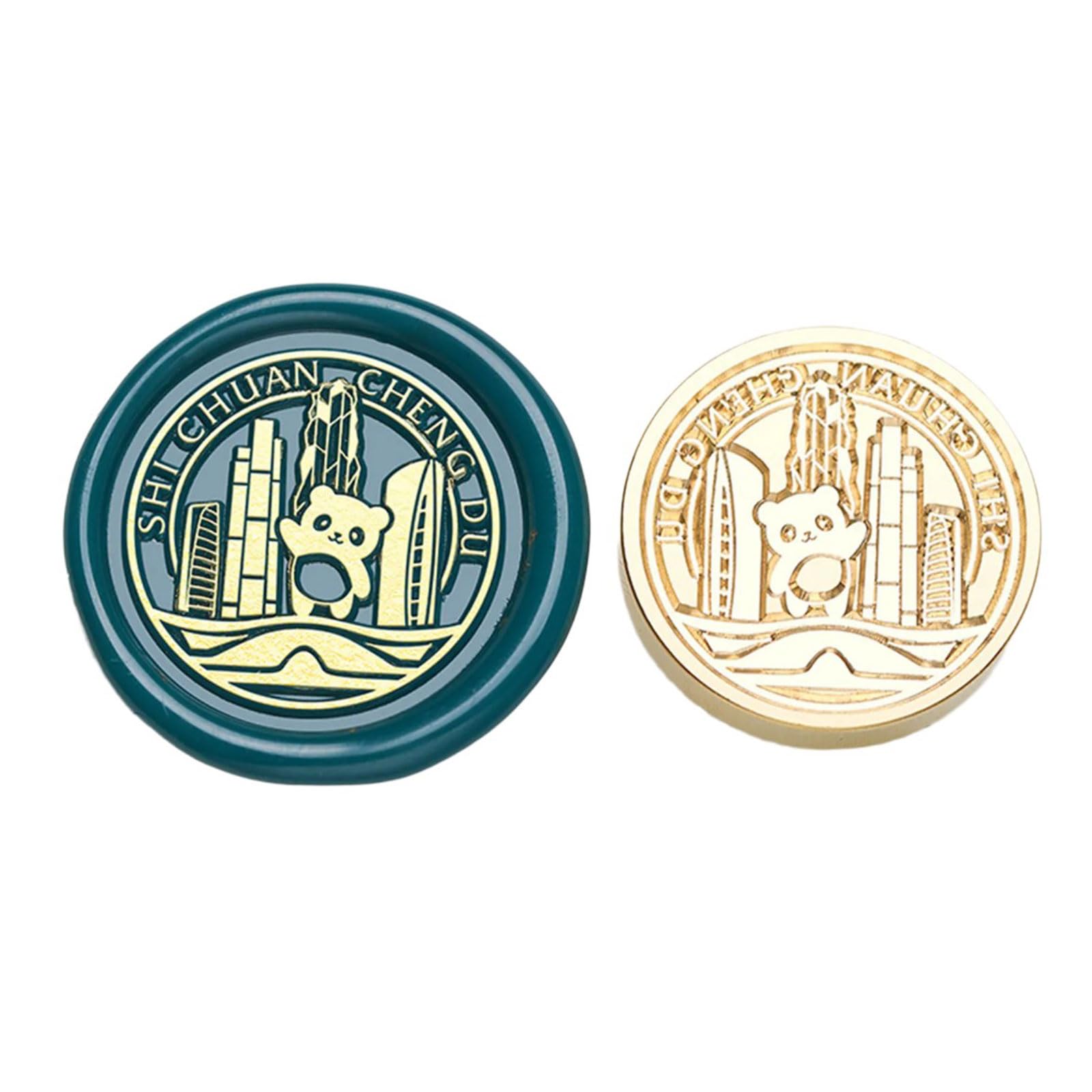 Tsophreniq Seal Stamp Head with Chinese City Famous Landmark Building Pattern for Seal Letter Envelope Card Scrapbooking Stamp